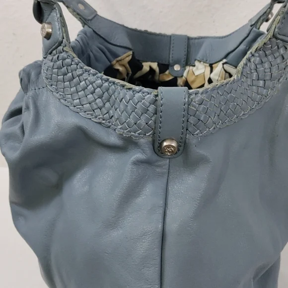 💥FINAL PRICE💥 Allison Scott Blue-Gray Pleated Leather Shoulder Bag - Picture 7 of 16